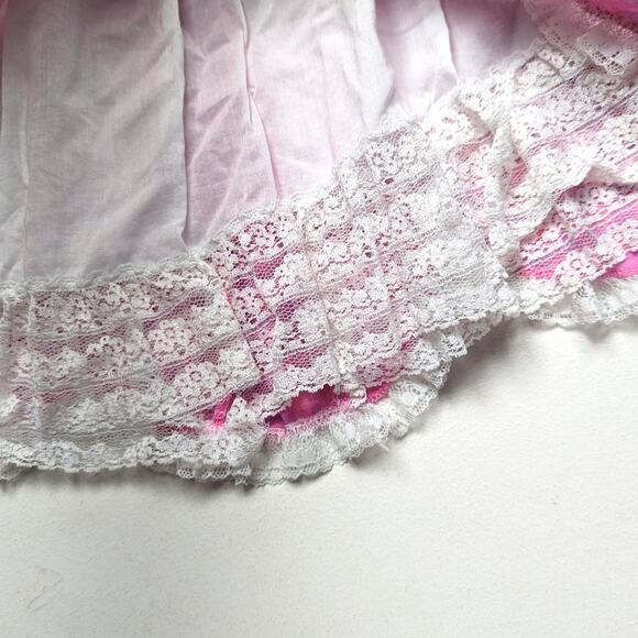 Vintage Bryan Dress Girls Size 18m Pink Semi Sheer Plaid Frilly Twirly - Picture 5 of 8